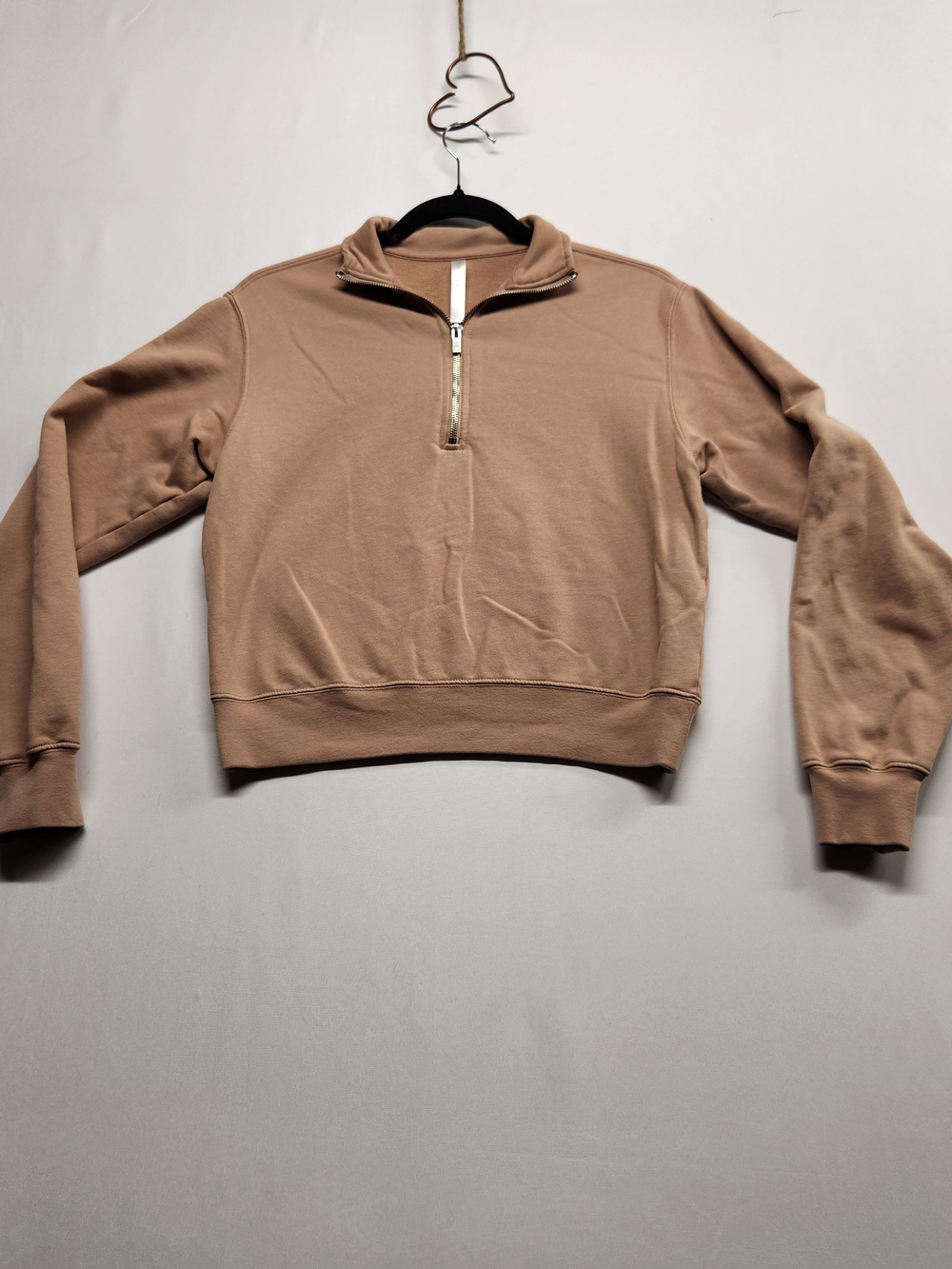 ⭐️Fabletics Cropped Half Zip Sweatshirt Camel Tan Pullover XS Neutral Athleisure